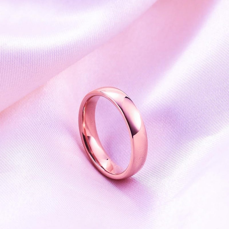 VQYSKO Tungsten Wedding Band Ring for Men Women | 2mm 4mm 6mm 8mm Gold Domed Tungsten Wedding Band Ring for Men Women High Polish Comfort Fit | Size 5-14 - Image 4